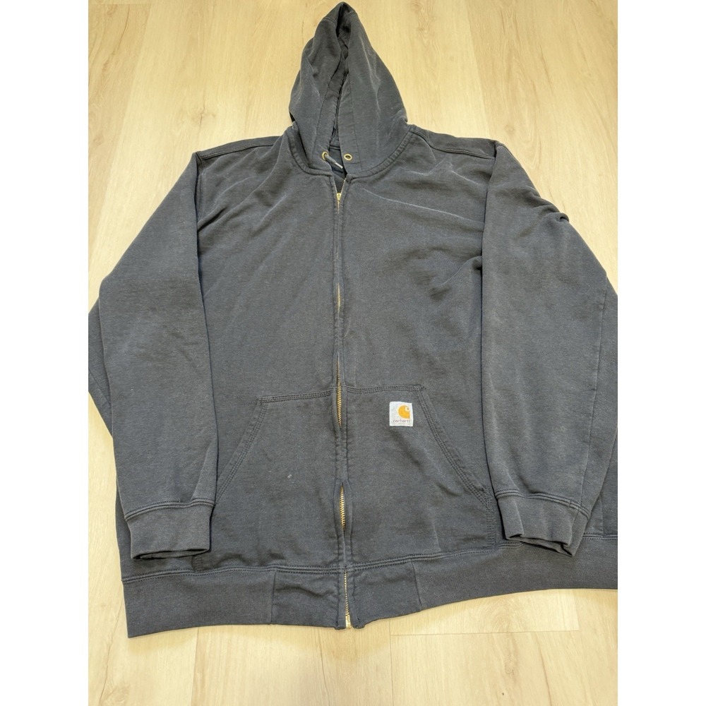 Carhartt Original Fit Faded Black Full Zip Hoodie Men's Size XL Loose Fit